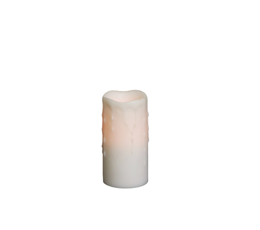 LED Dripping Wax Pillar Candles (Set of 4) -Ship Only