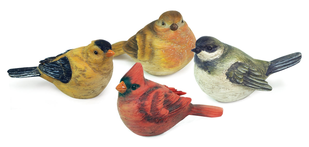 Realistic Painted Tabletop Bird Figurine (Set of 12) -Ship Only