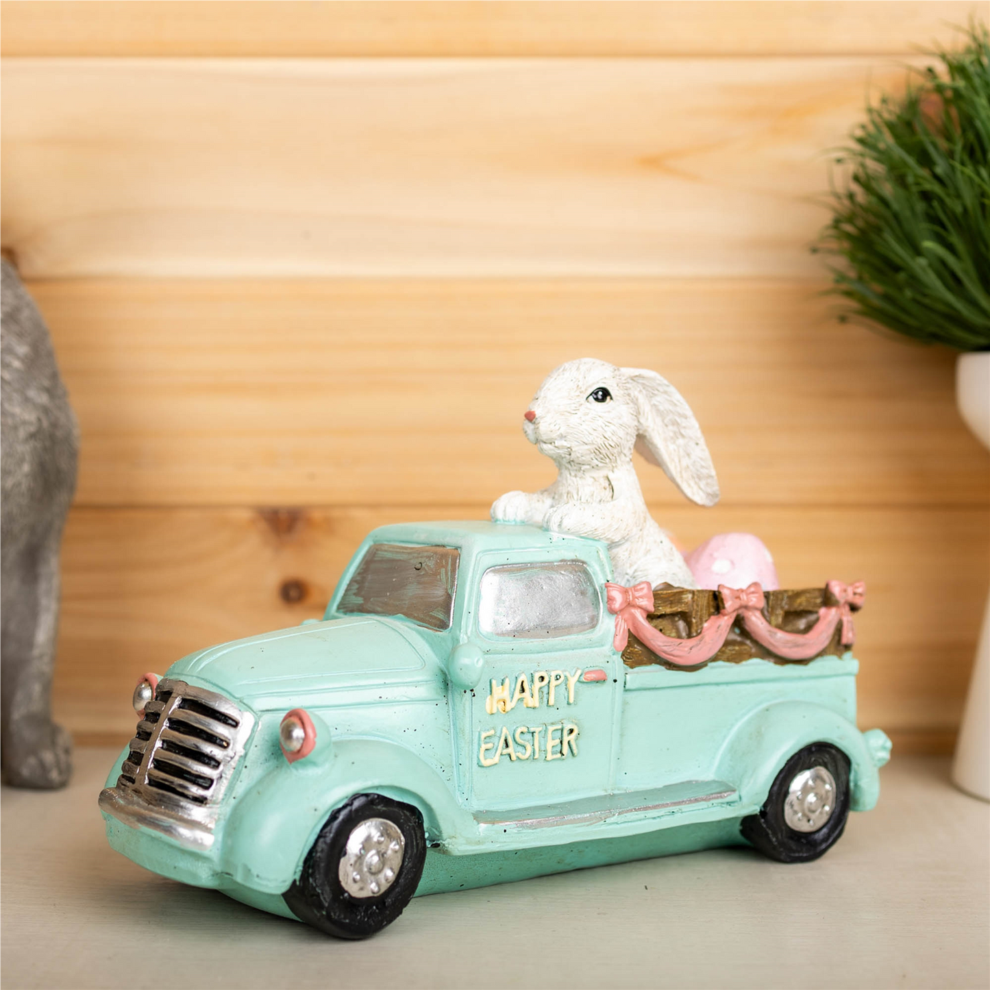 Easter Bunny in Car Figurine 9.5"L -Ship Only