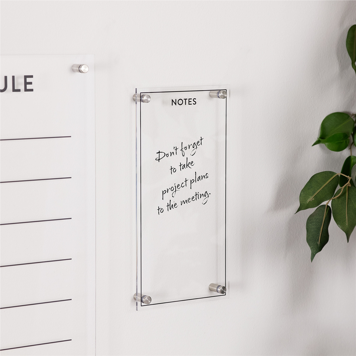 Acrylic Dry Erase Notes Board 13"H -Ship Only