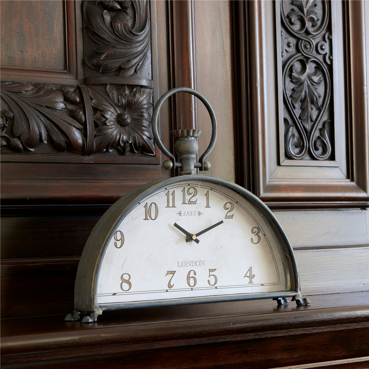 Antique Style Mantle Clock 15"L -Ship Only