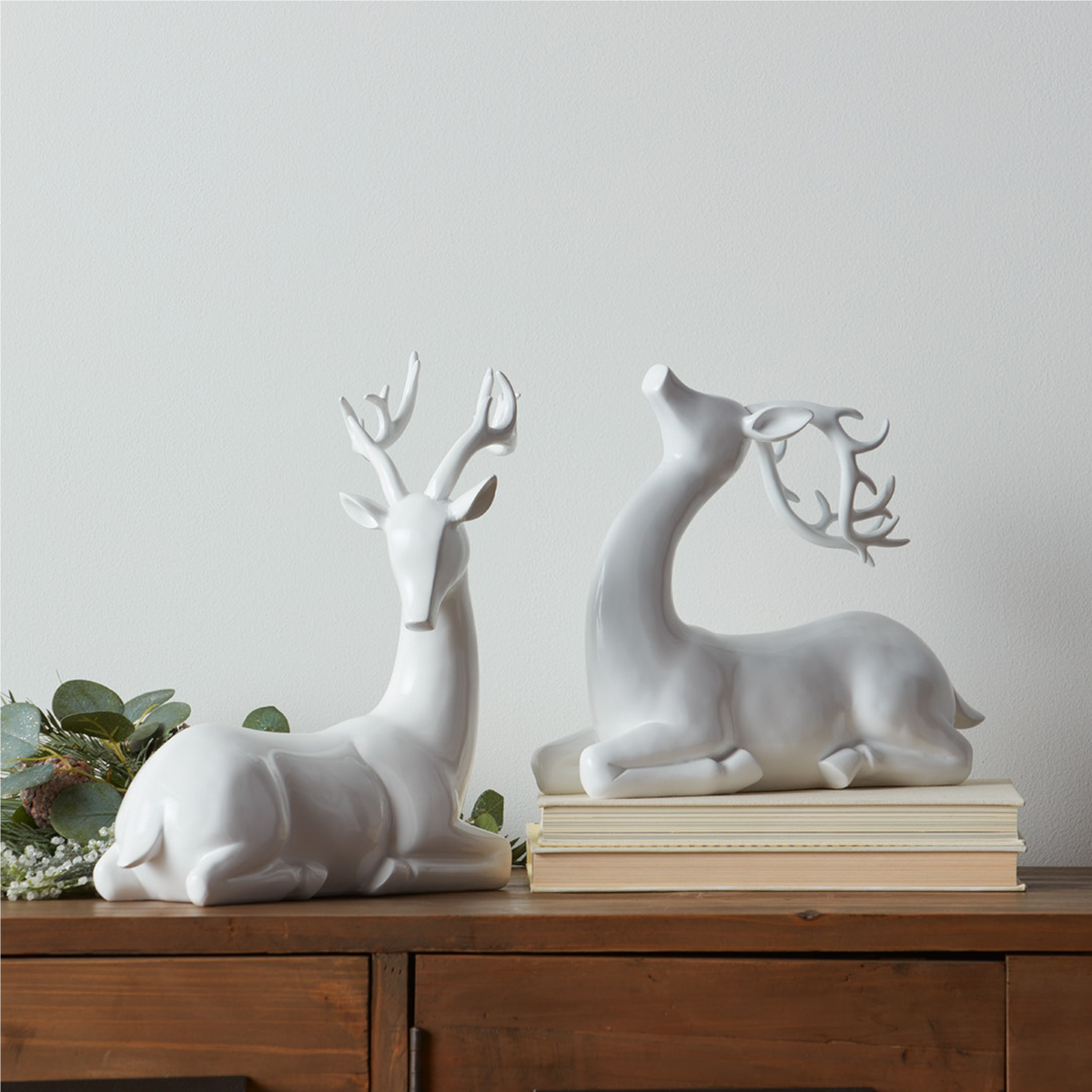 Modern Deer (Set of 2)10"H,13.5"H Polystone -Ship Only