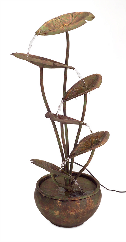 Bronze Metal Lotus Leaf Fountain 30.5"H -Ship Only