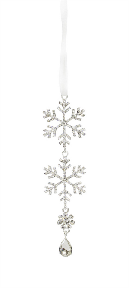 Jewel Tiered Snowflake Ornament Drop (Set of 12) -Ship Only