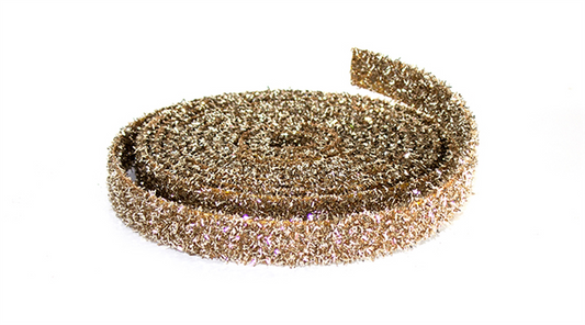 Gold Glitter Rope Ribbon (Set of 12 Rolls) -Ship Only