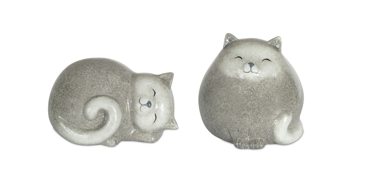 Happy Terra Cotta Cat Shelf Sitter (Set of 4) -Ship Only