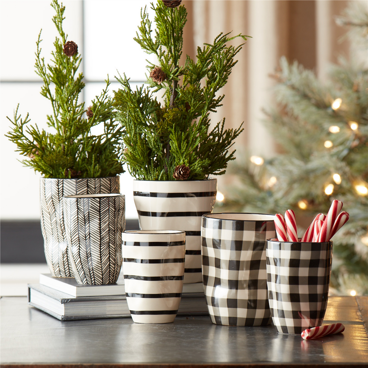 Wavy Patterned Planter or Vase (Set of 6) -Ship Only