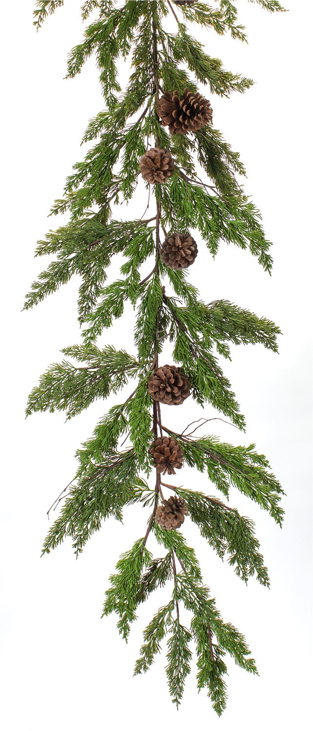 Winter Pine Garland with Pinecone Accents (Set of 2) -Ship Only