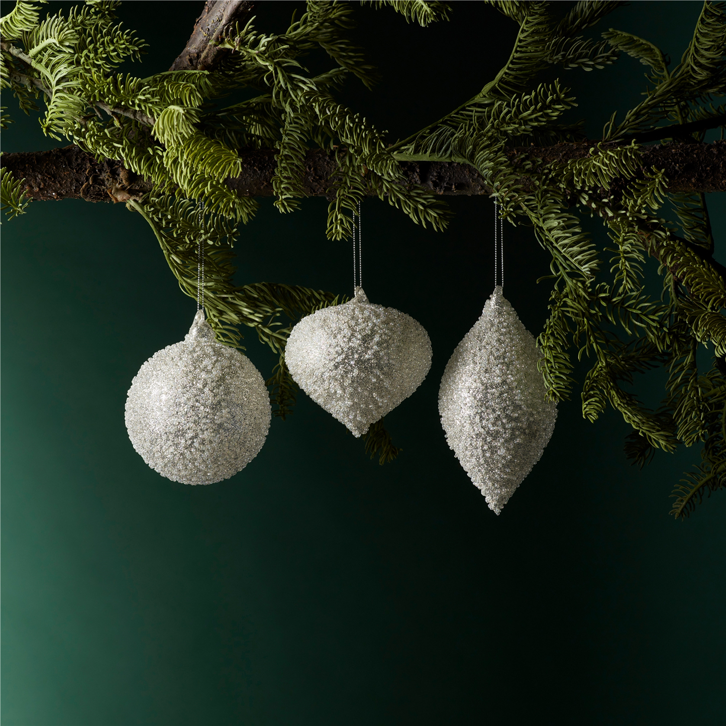 Beaded Glass Tree Ornament (Set of 6) -Ship Only