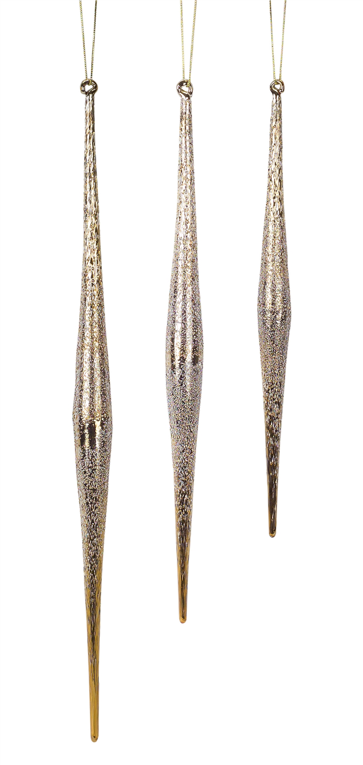 Gold and Silver Ombre Drop Ornament (Set of 6) -Ship Only