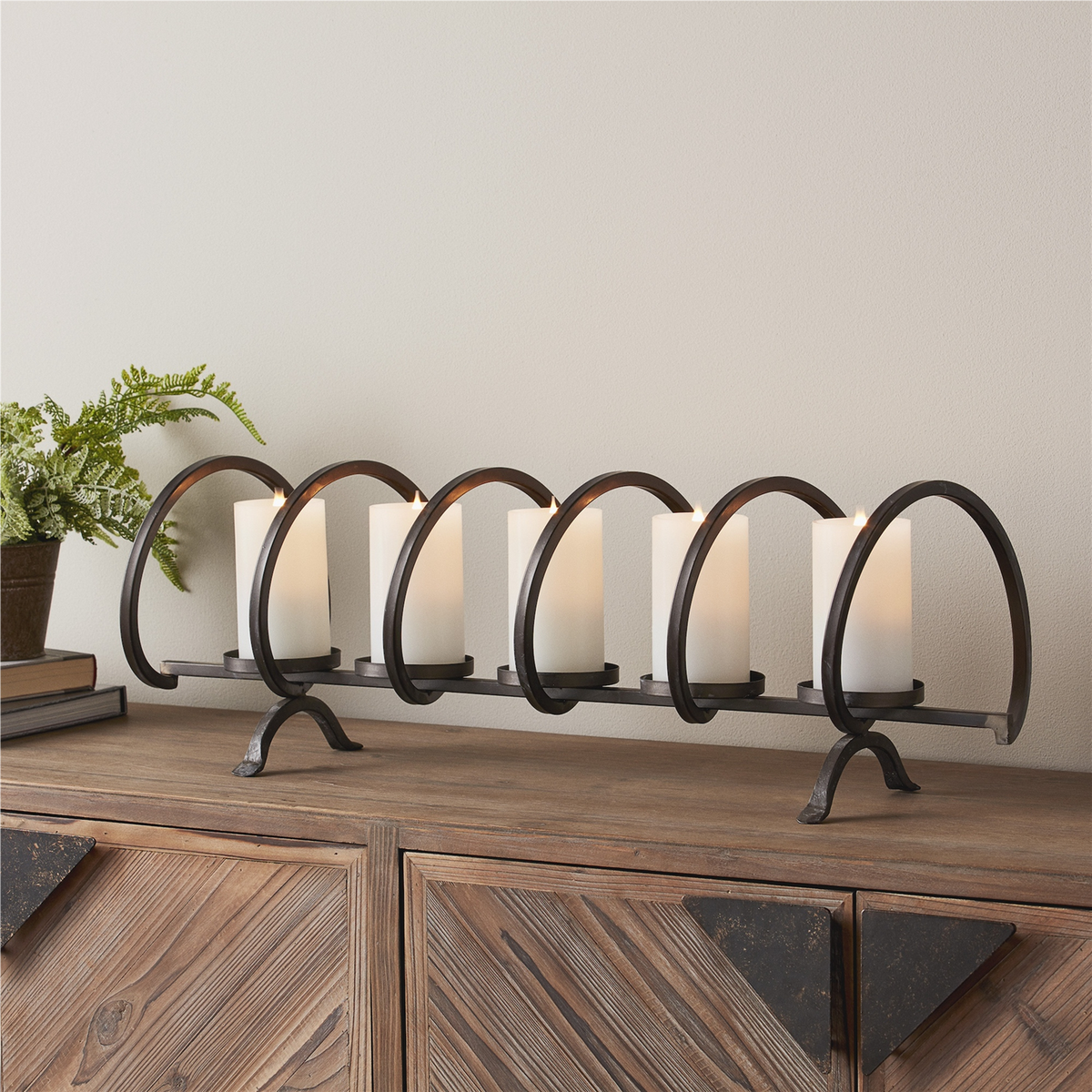 Modern Metal Sprial Candle Holder Centerpiece 31"L -Ship Only