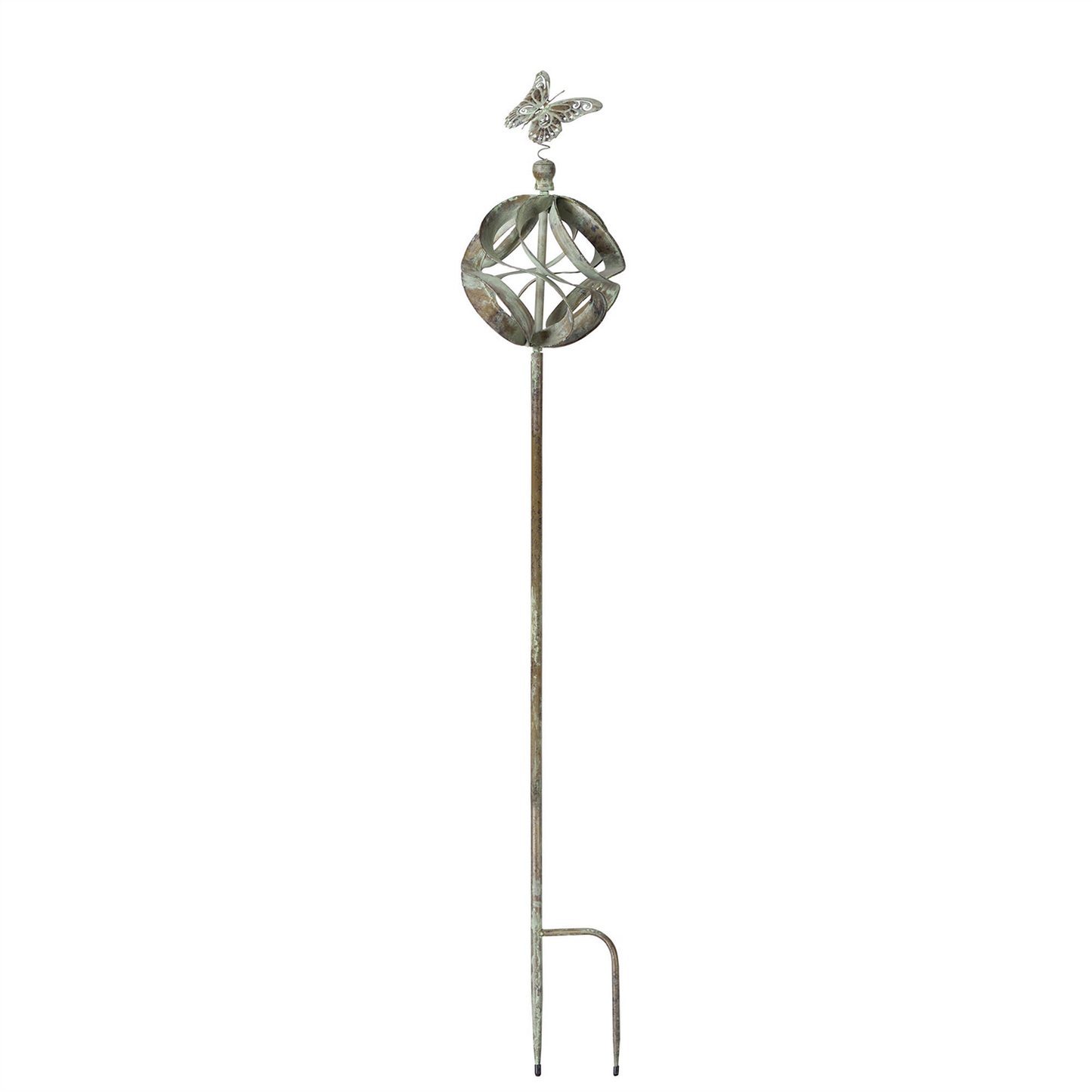 Ornamental Metal Garden Stake with Bird and Insect Accents (Set of 3) -Ship Only
