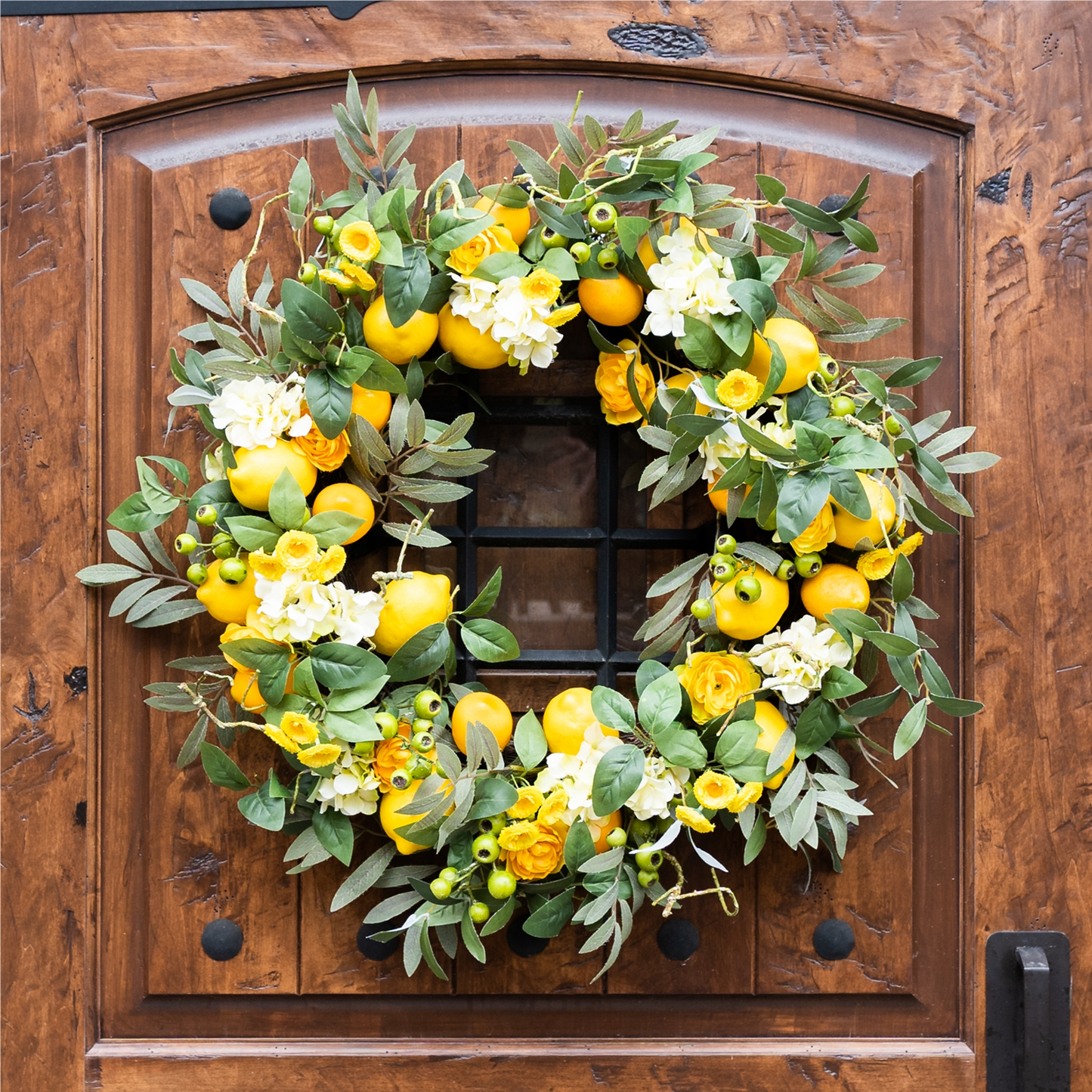 Lemon Floral Wreath 28"D -Ship Only