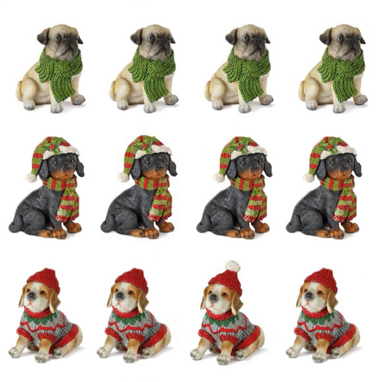 Winter Dog (Set of 12) 3.5”H Resin -Ship Only