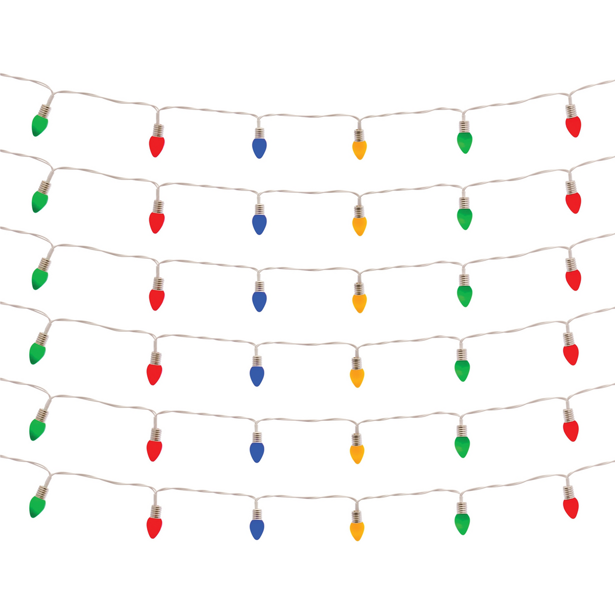 LED Lighted Strand with Classic Bulb Design (Set of 6 Strands)