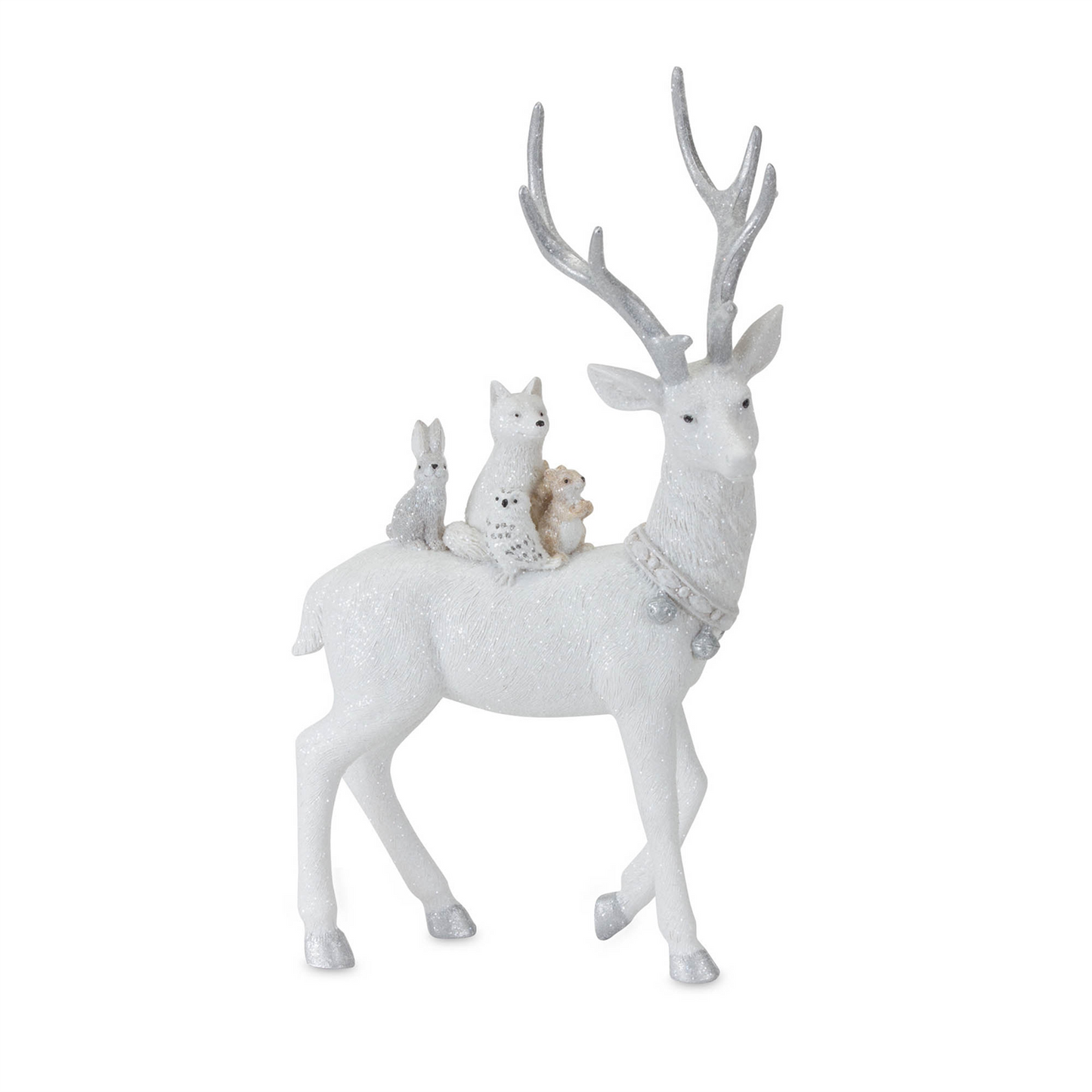 Winter Deer with Woodland Friends Figurine (Set of 2) -Ship Only