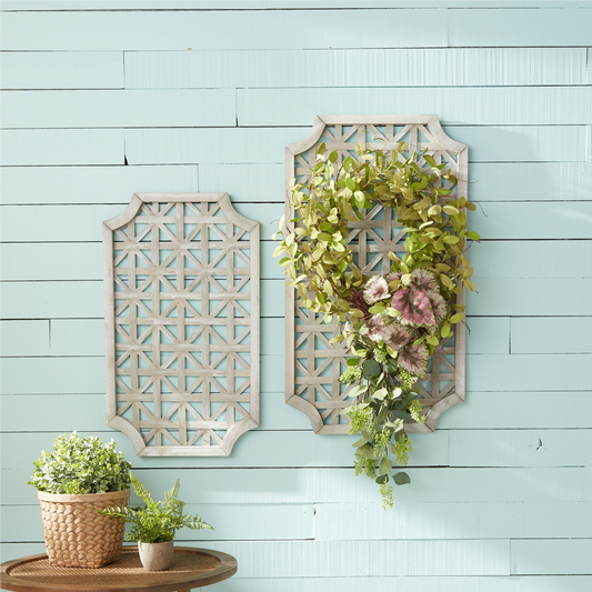 Woven Wood Wall Hanging (Set of 2) -Ship Only