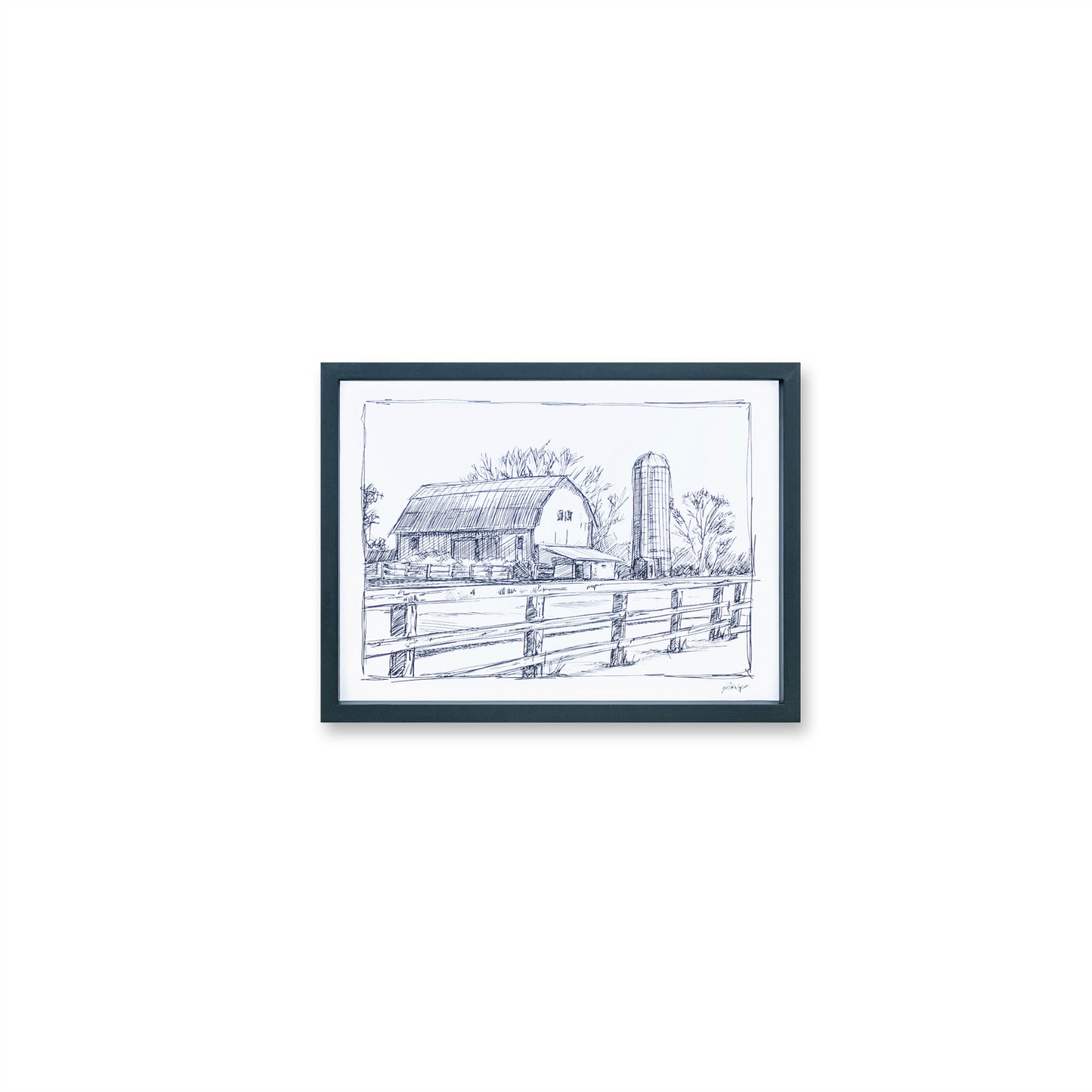 Framed Sketch Art Barn Print (Set of 2) -Ship Only