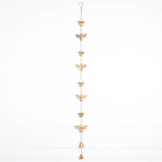 Iron Bumble Bee Rain Chain 61.5"H -Ship Only