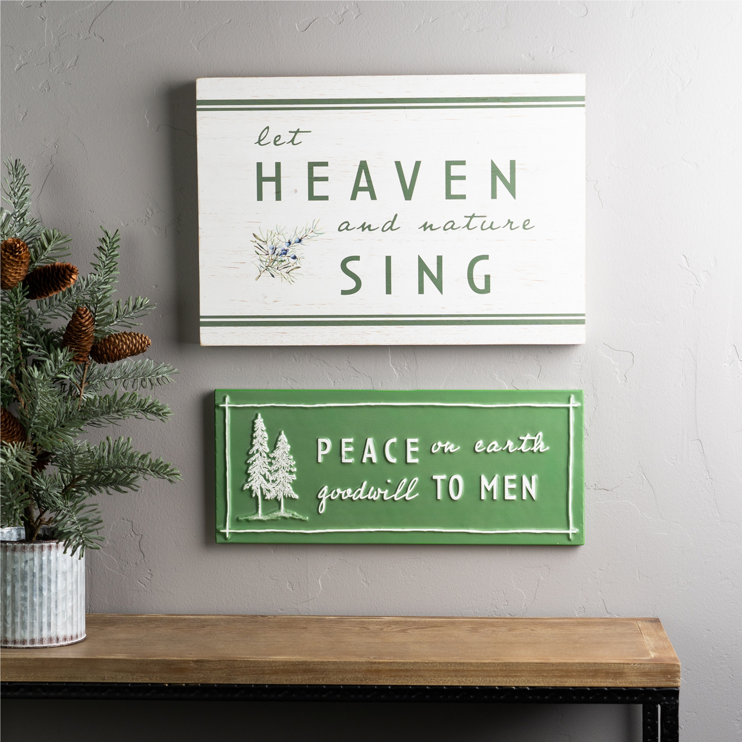 Rustic Wood Christmas Sentiment Sign 20"L -Ship Only