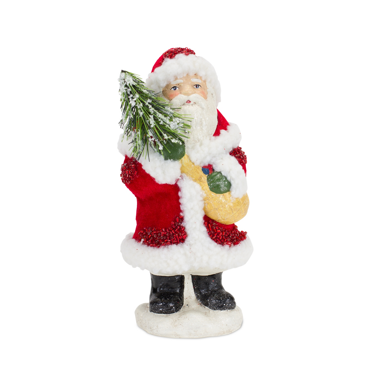 Santa Figurine with Pine Tree and Present Accents (Set of 3) -Ship Only