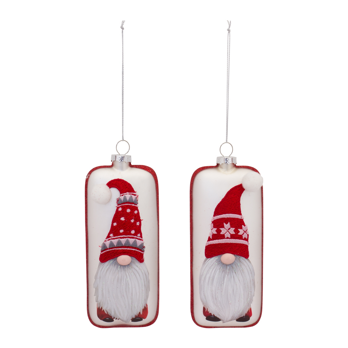 Glass Snowflake Gnome Tree Ornament (Set of 12) -Ship Only
