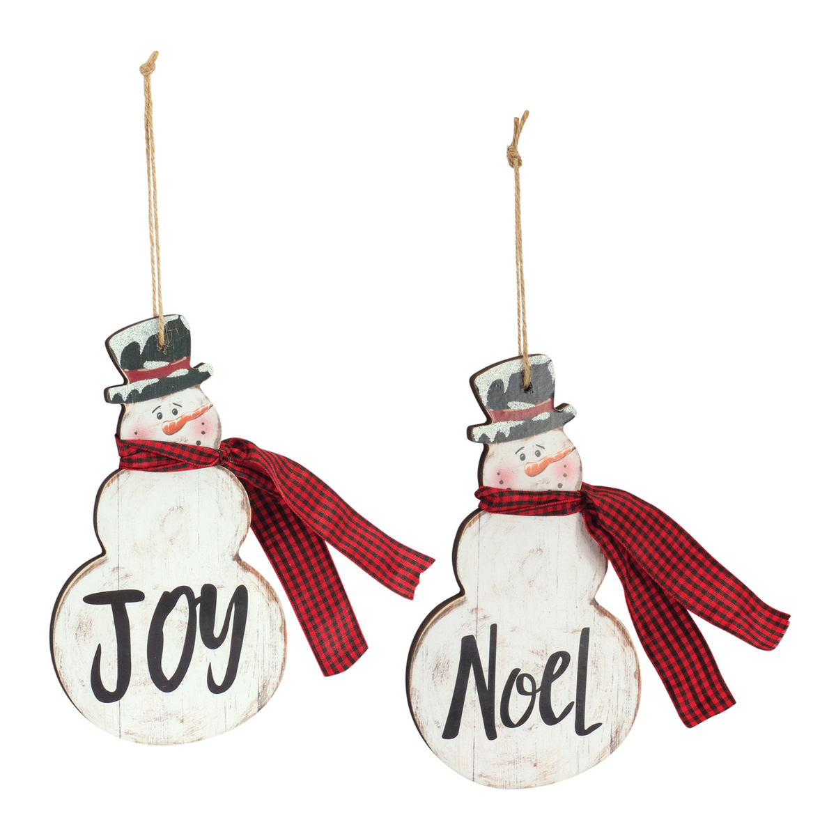 Metal Snowman Sentiment Ornament with Scarf (Set of 6) -Ship Only