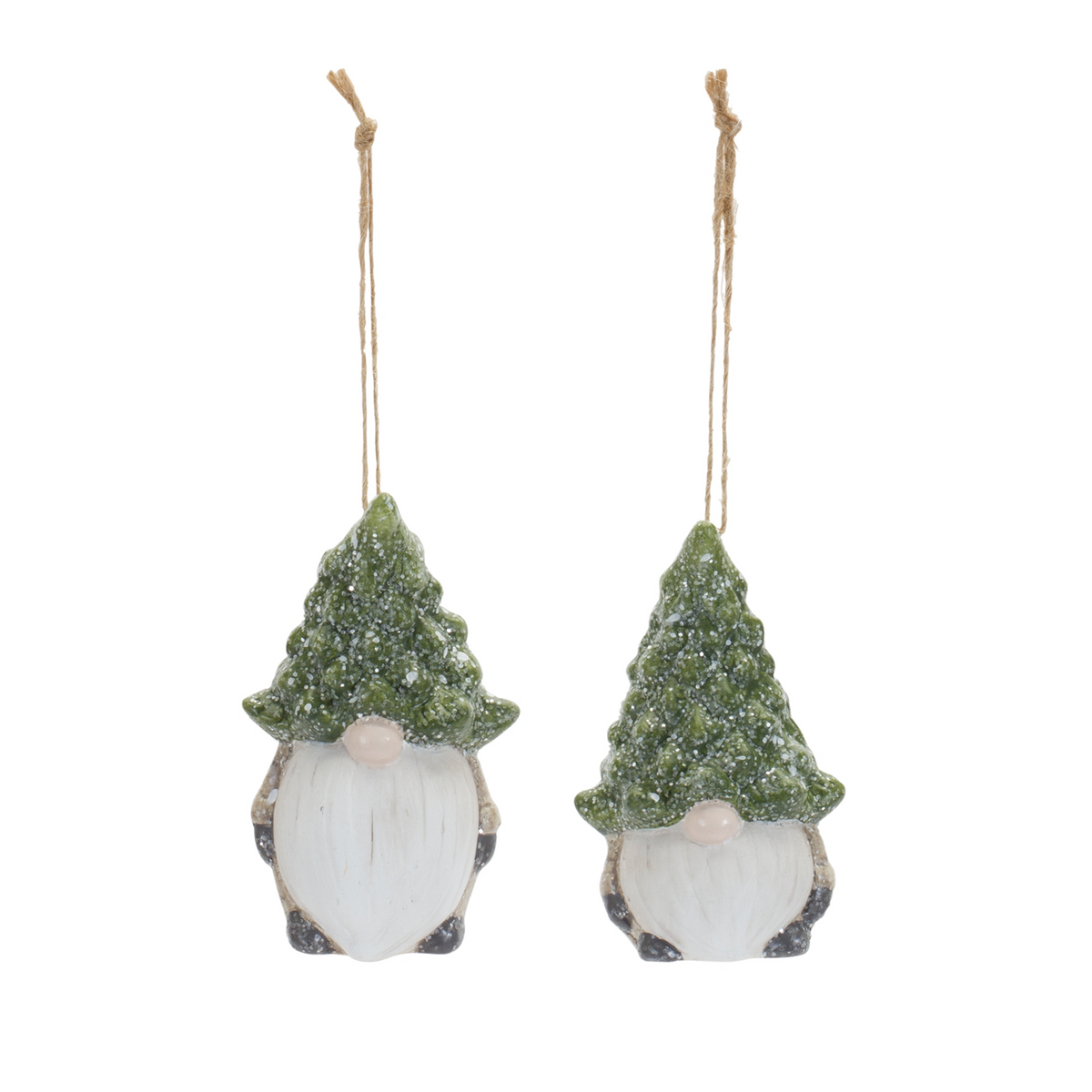 Terra Cotta Gnome with Pine Tree Hat Ornament (Set of 6) -Ship Only