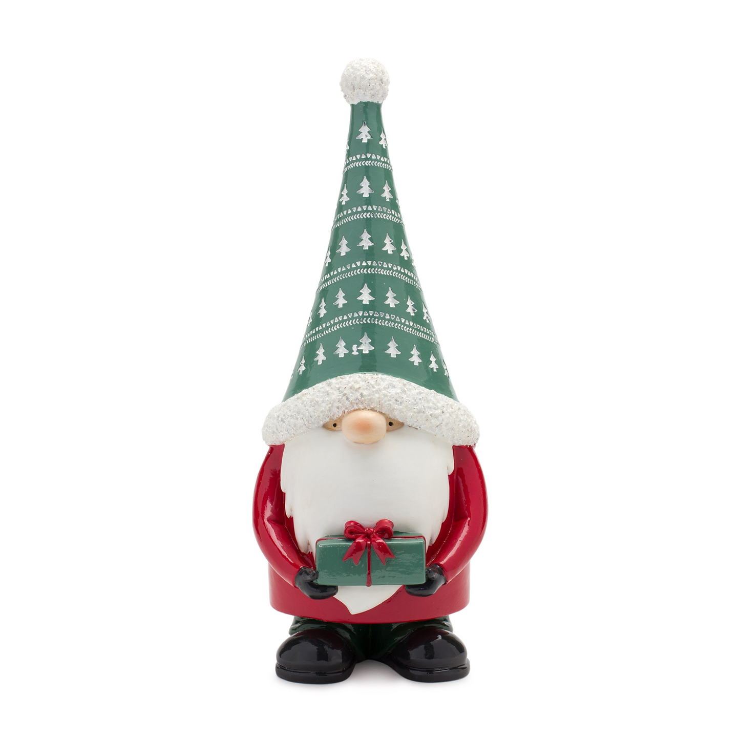 Stone Holiday Gnome Figurine with Present Accent (Set of 2) -Ship Only