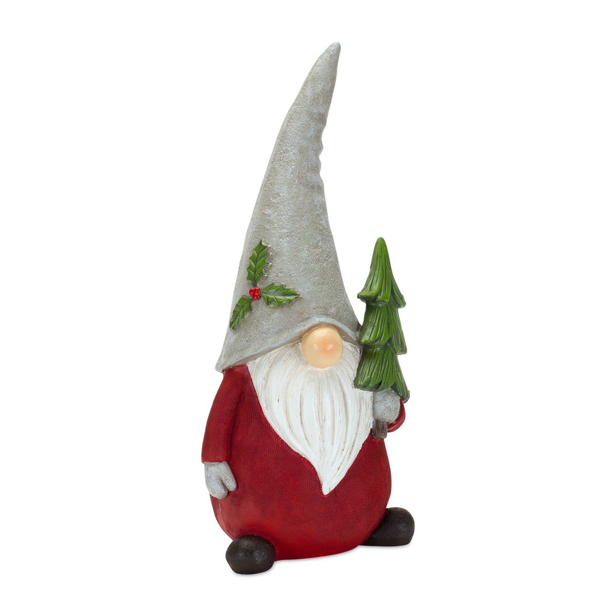 Holiday Gnome Figurine with Pine Tree and Wreath Accent (Set of 2) -Ship Only