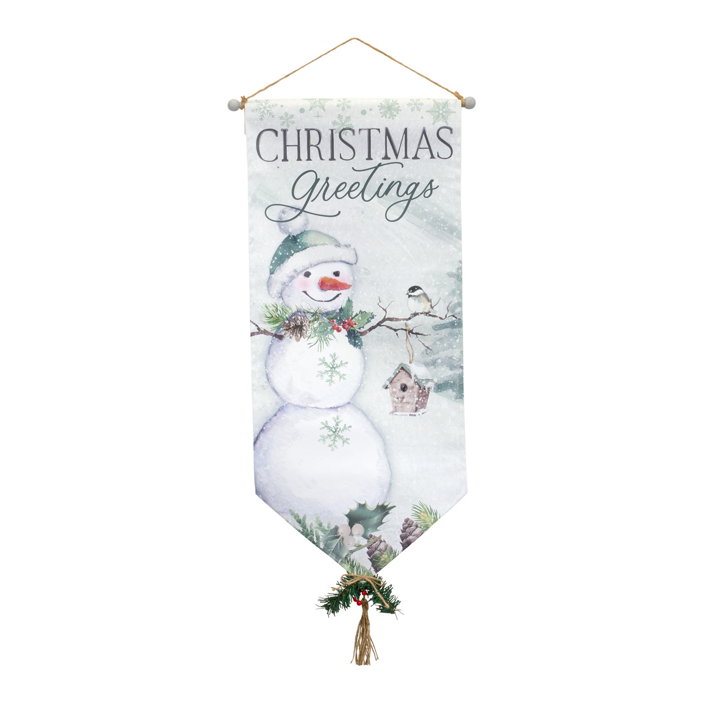 Traditional Christmas Greetings Canvas Banner (Set of 4) -Ship Only