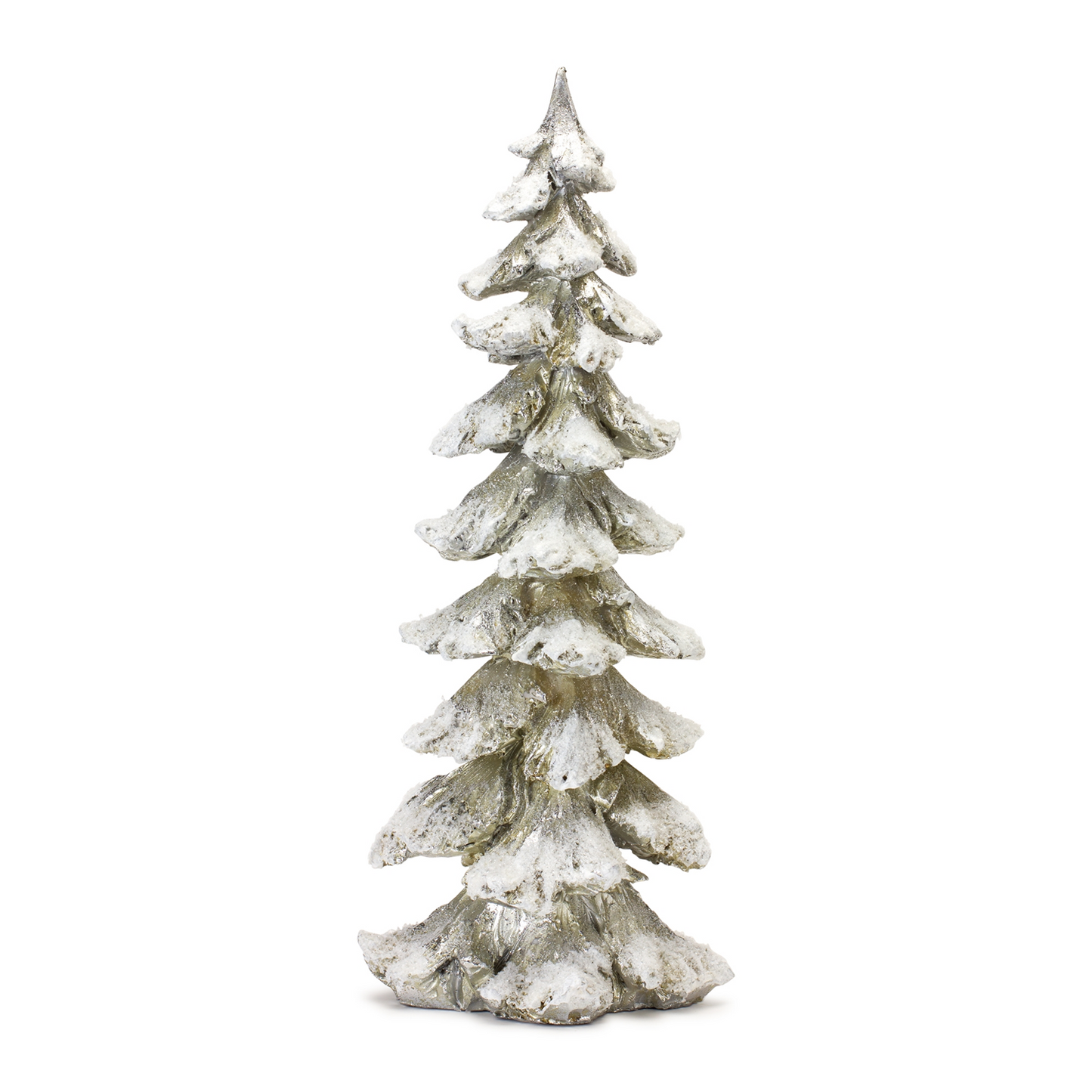 Frosted Pine Tree Decor with Silver Finish (Set of 4) -Ship Only