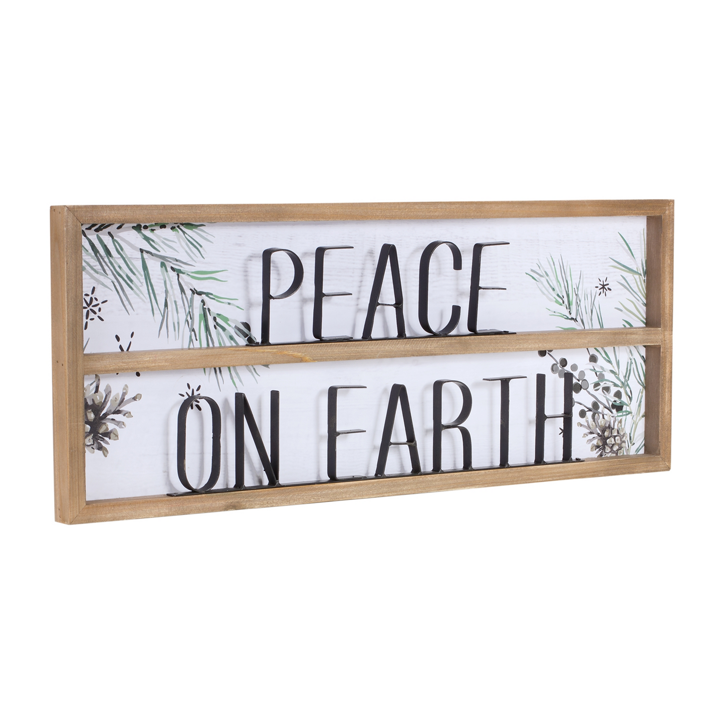 Peace on Earth Sign (Set of 2) 23.5"L x 9.25"H Wood/MDF -Ship Only