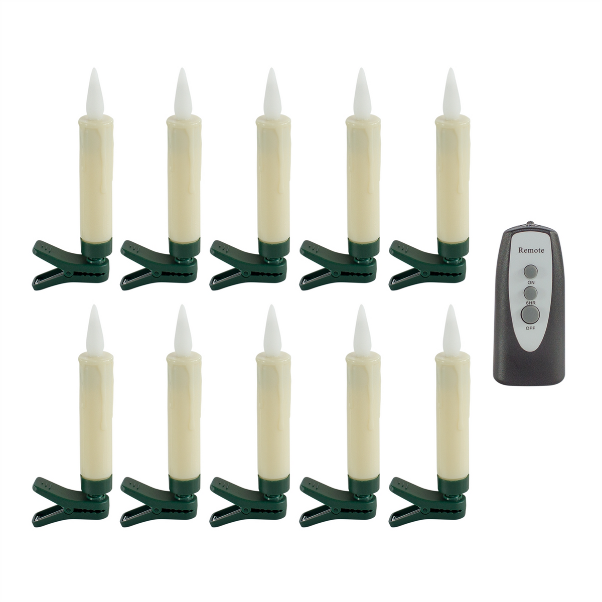 LED FIA Flame Clip-on Candle Taper or Suction Cup (Set of 10) -Ship Only