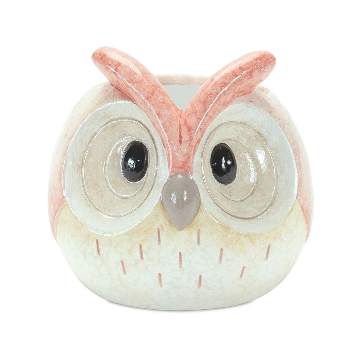 Whimsical Pastel Terra Cotta Owl Figurine (Set of 3) -Ship Only