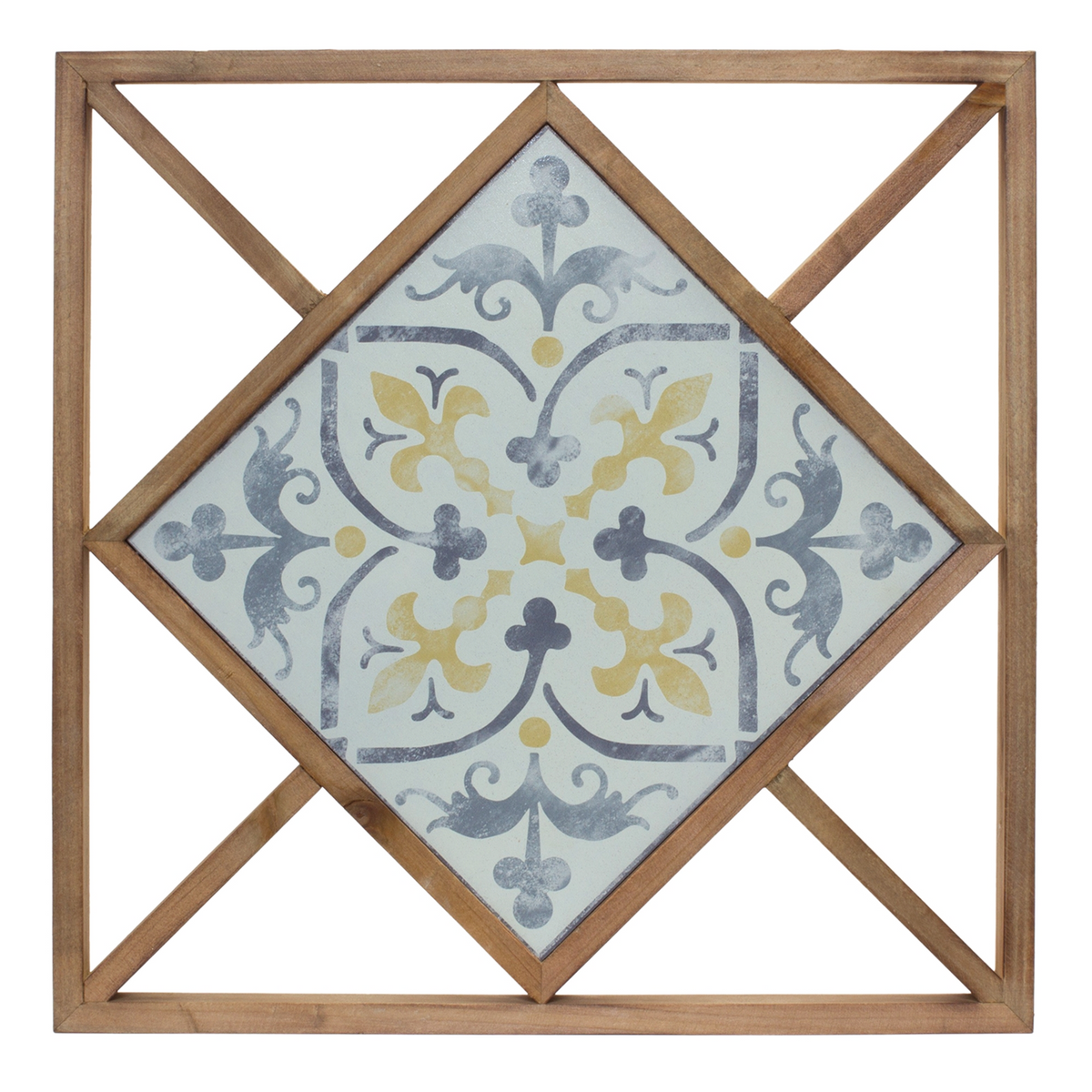 Framed Ornamental Wall Tile (Set of 2) 14.25"SQ -Ship Only