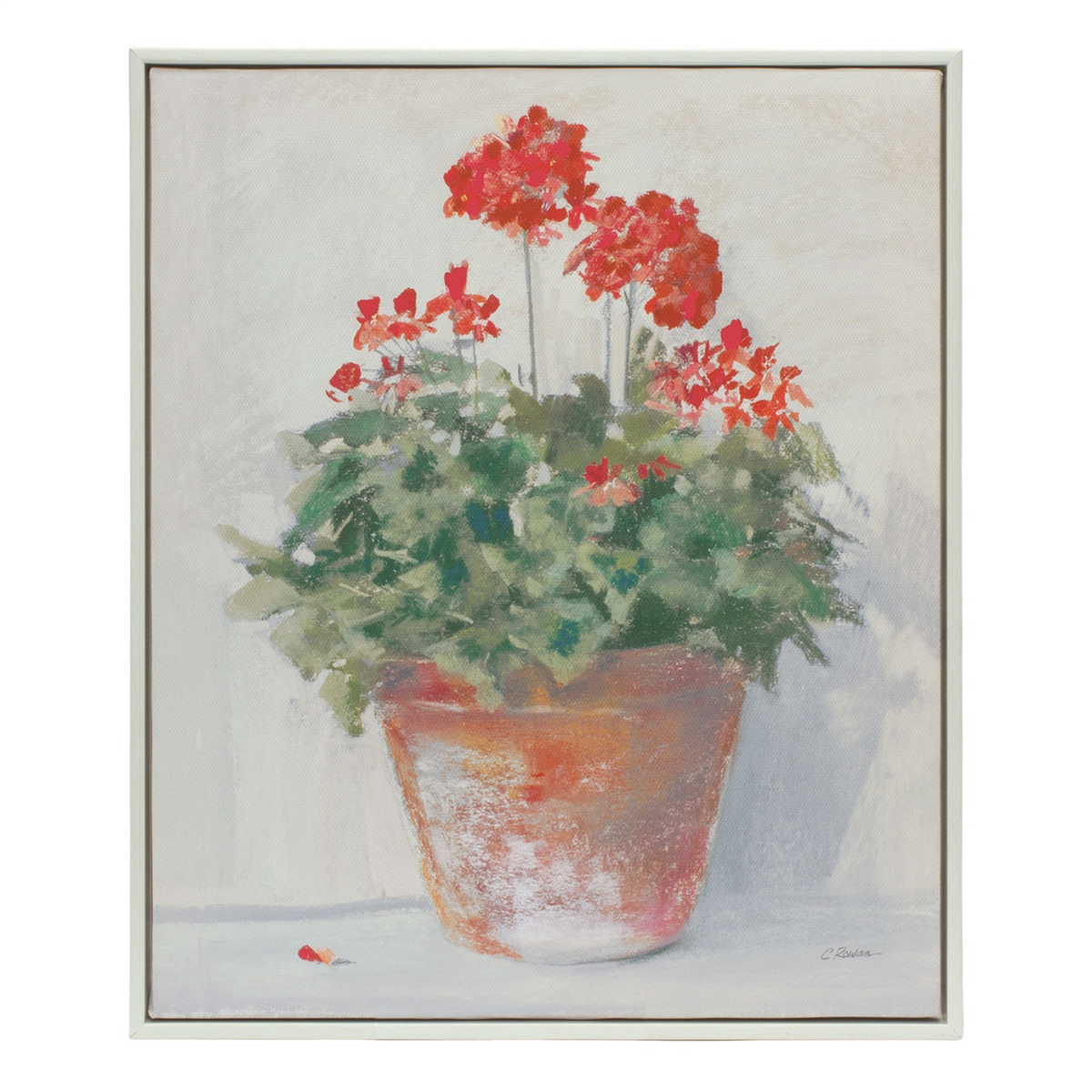 Framed Potted Geranium Print (Set of 2) -Ship Only