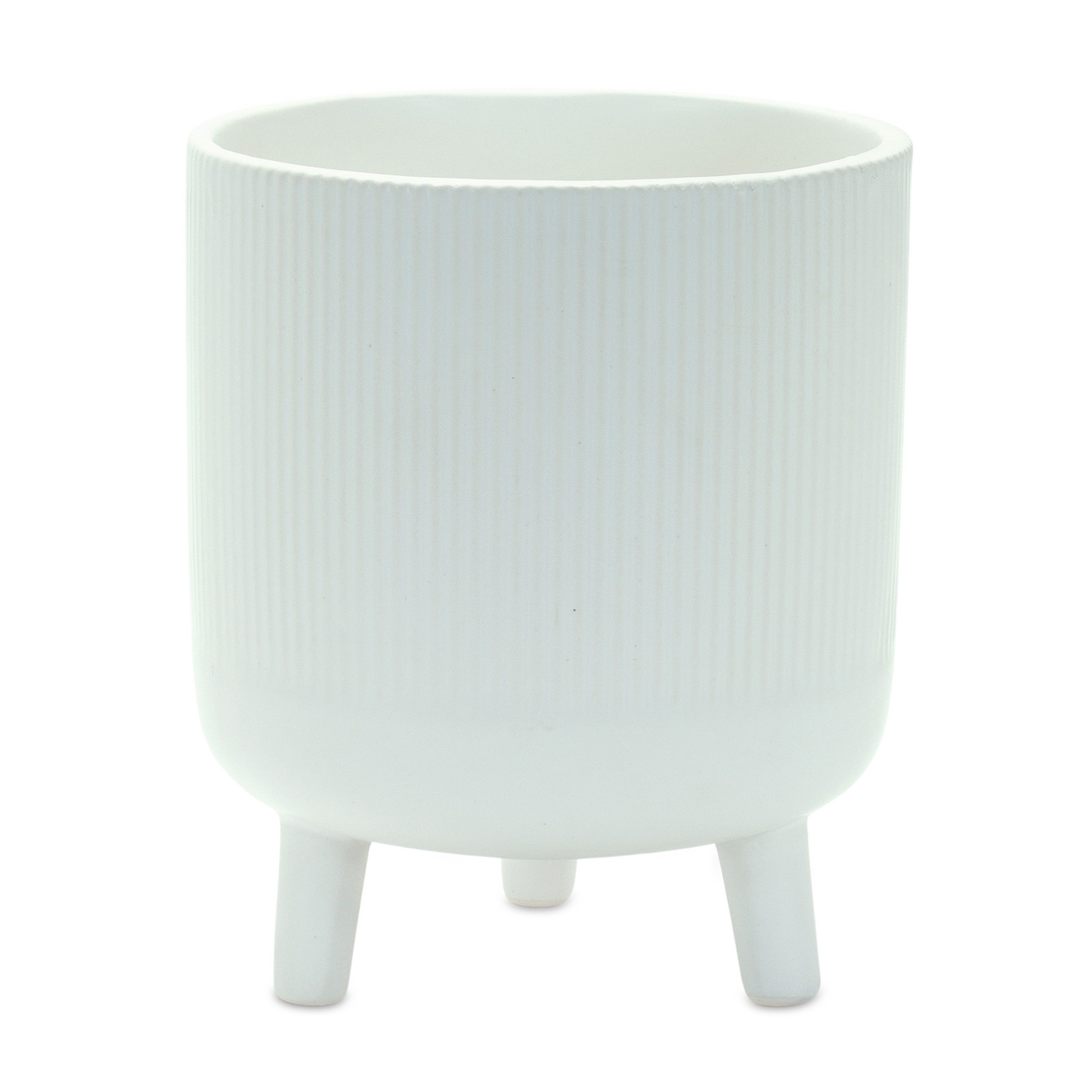 Ribbed Stone Footed Planter (Set of 2) -Ship Only