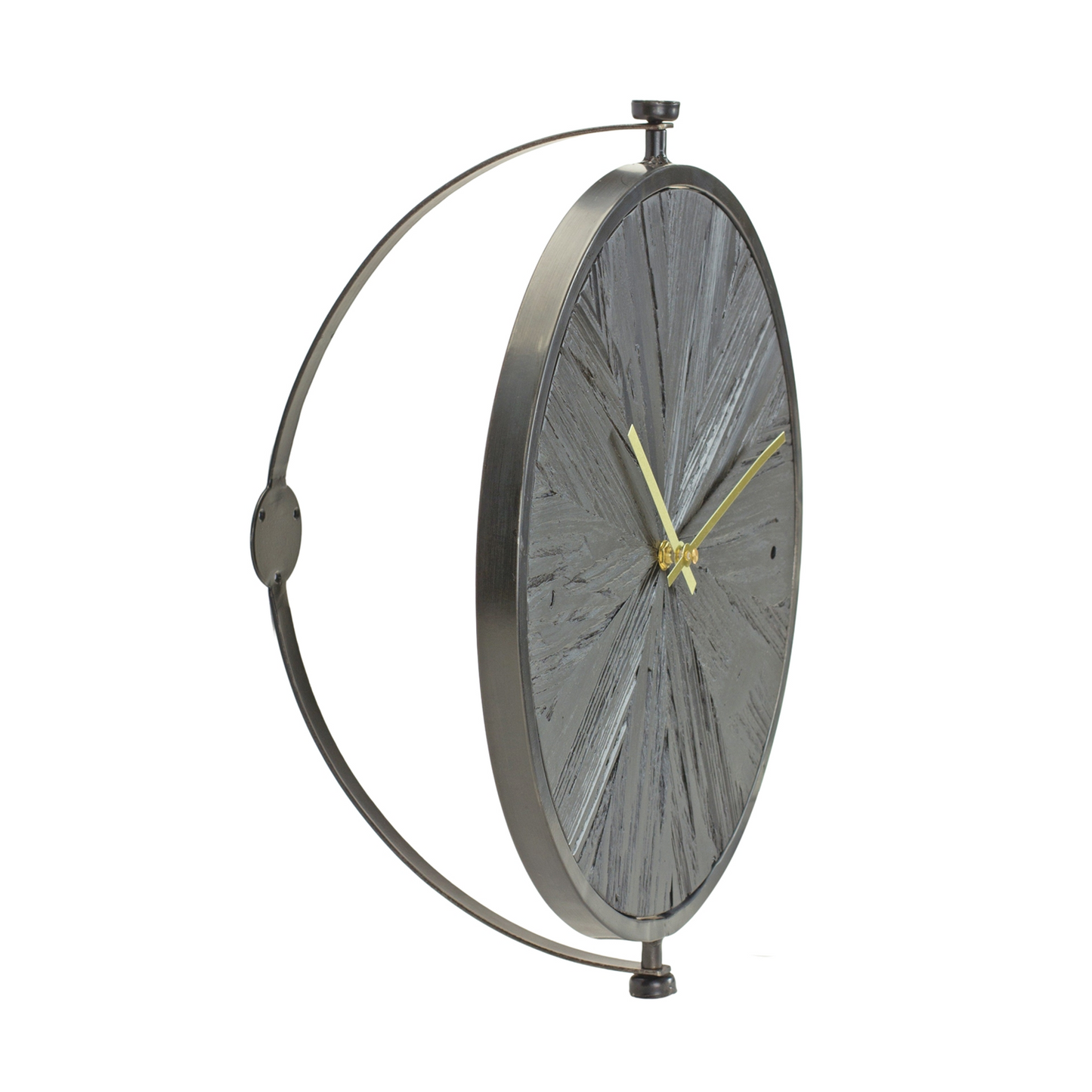 Modern Wood Wall Clock with Suspended Stand 16.25"D -Ship Only