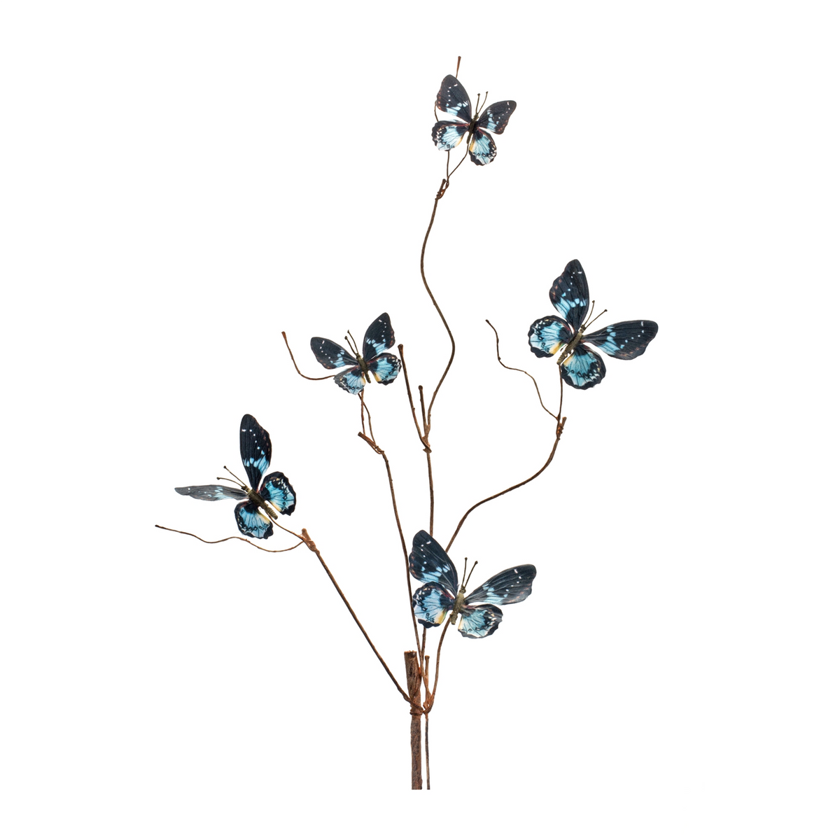 Blue and Black Wire Butterfly Spray (Set of 6)