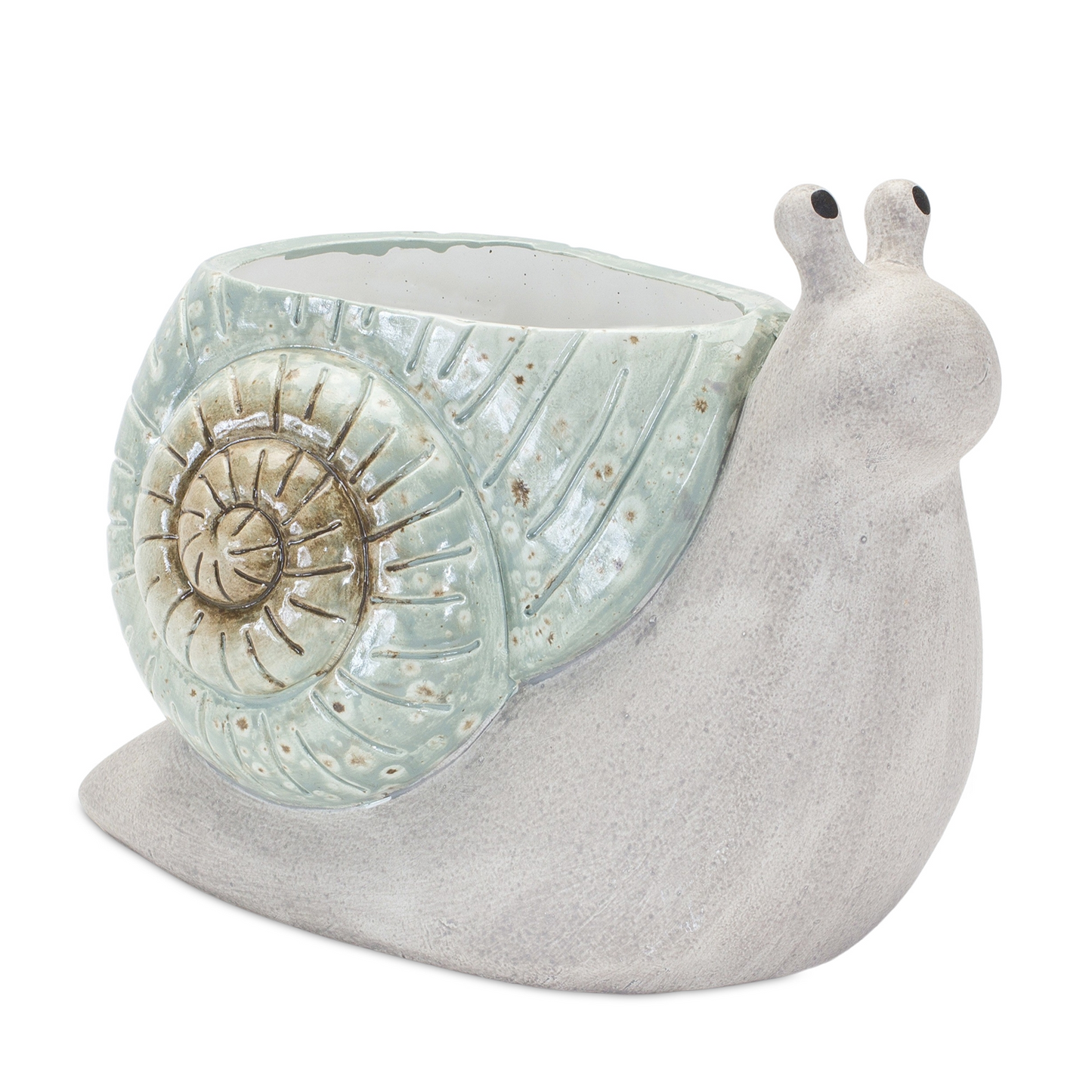 Whimsical Terra Cotta Garden Snail Planter (Set of 2) -Ship Only
