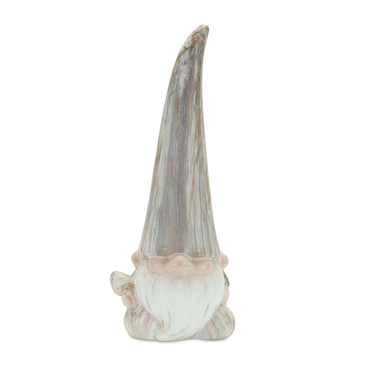 Modern Terra Cotta Gnome Figurine with Marble Finish (Set of 2) -Ship Only