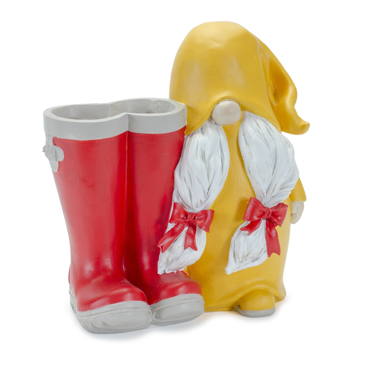 Garden Gnome with Rainboot Platner or Vase (Set of 2) -Ship Only