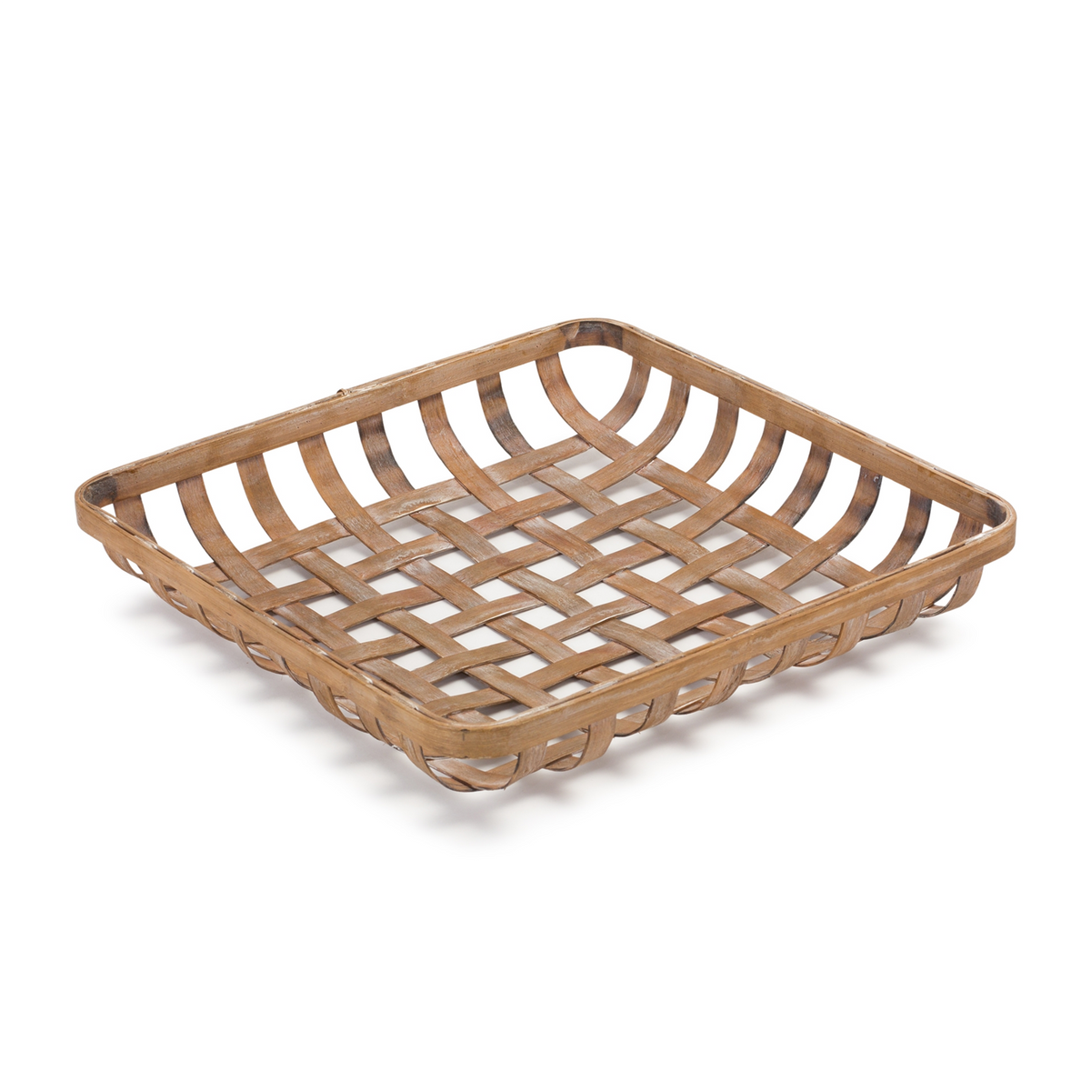 Square Bamboo Basket Tray (Set of 2) -Ship Only