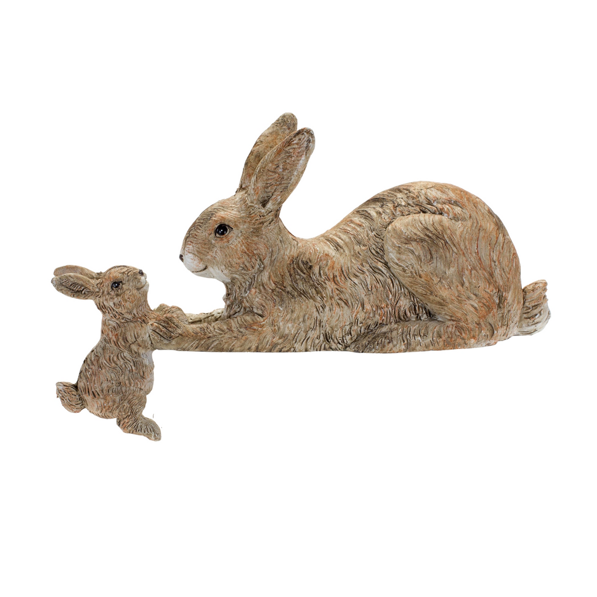 Stone Mother Rabbit and Baby Bunny Self Sitter (Set of 2) -Ship Only