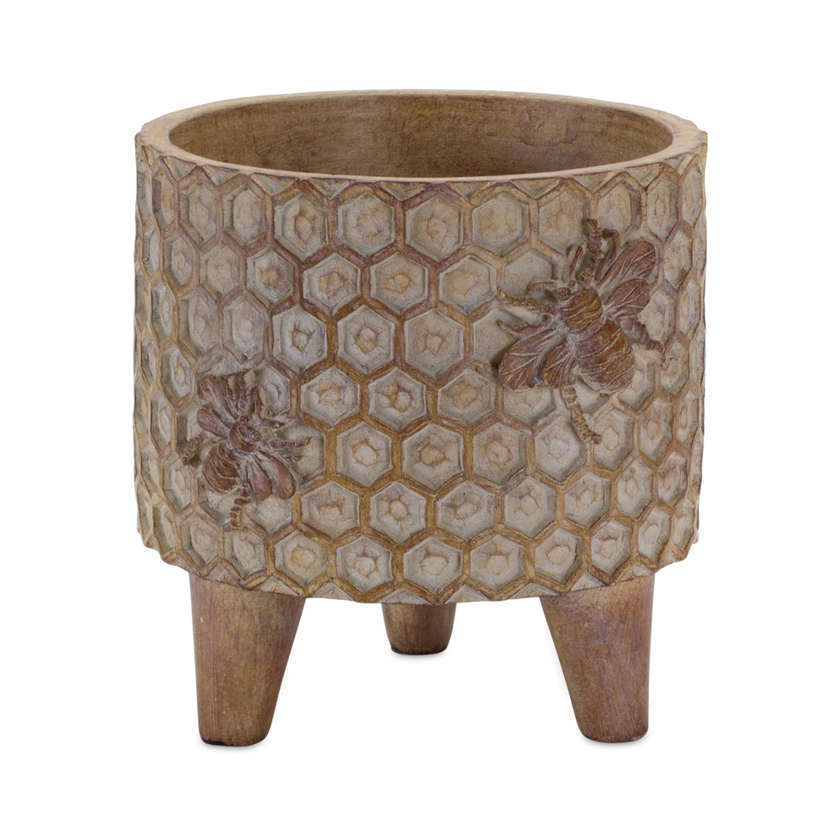 Resin Honeycomb Bumble Bee Planter with Legs (Set of 2) -Ship Only