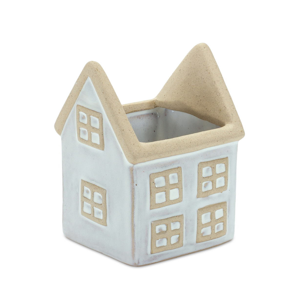 Neutral Porcelain House and Barn Planter (Set of 2) -Ship Only