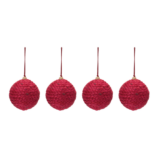 Jute Ball Ornament (Set of 4) -Ship Only