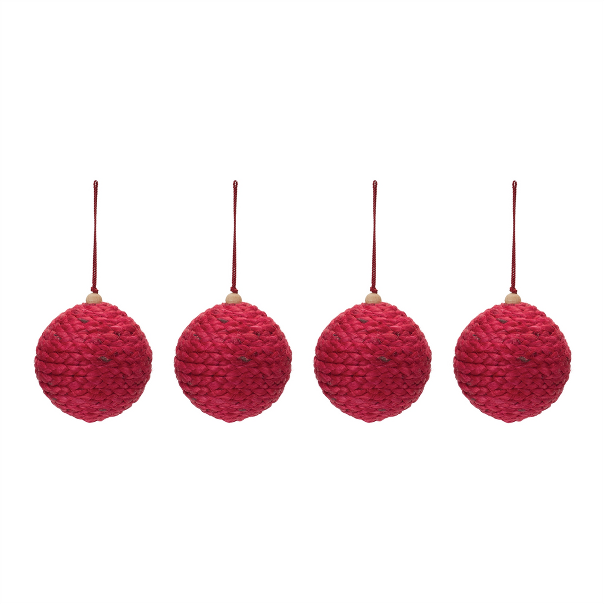 Jute Ball Ornament (Set of 4) -Ship Only