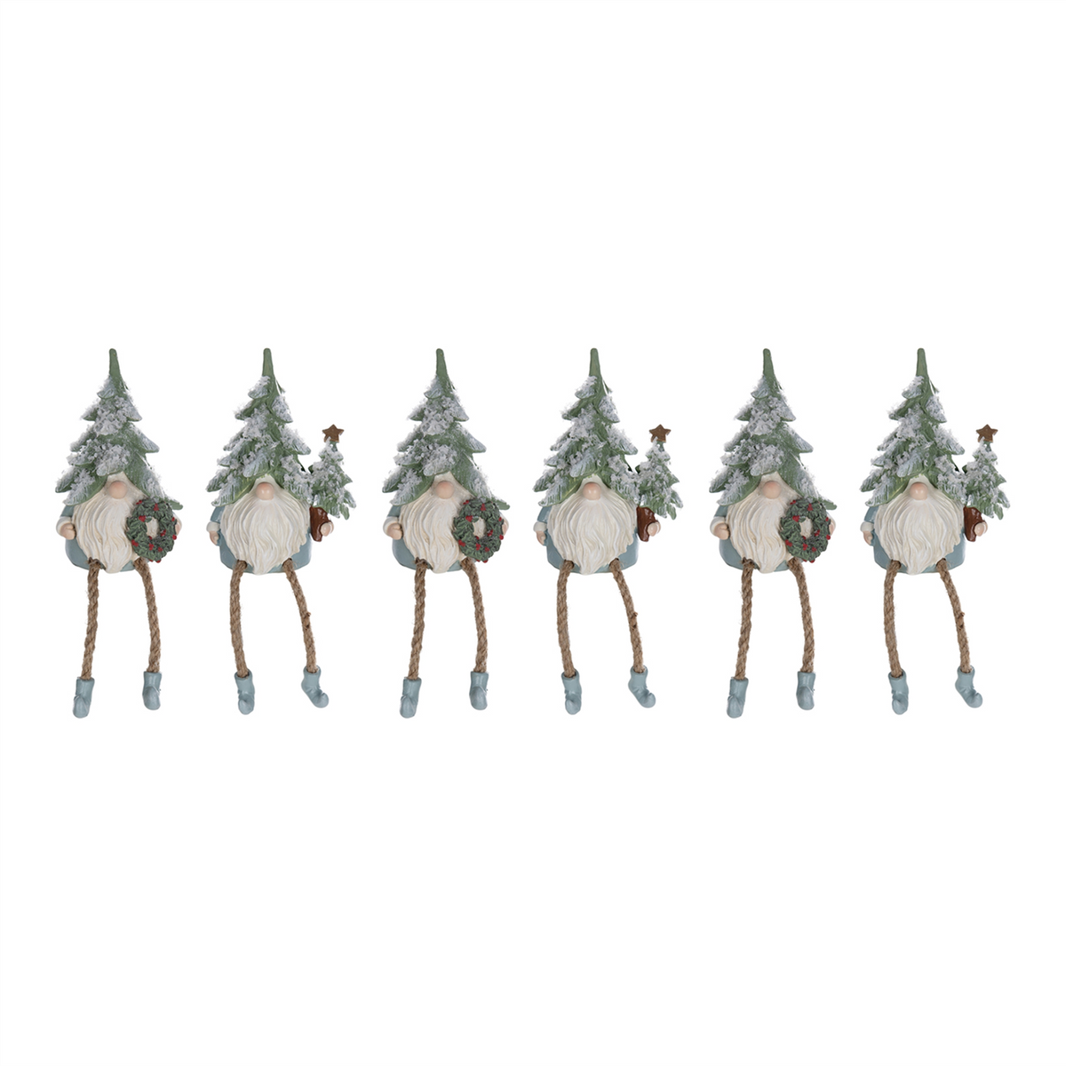 Pine Tree Gnome Shelf Sitter Figurine (Set of 6) -Ship Only
